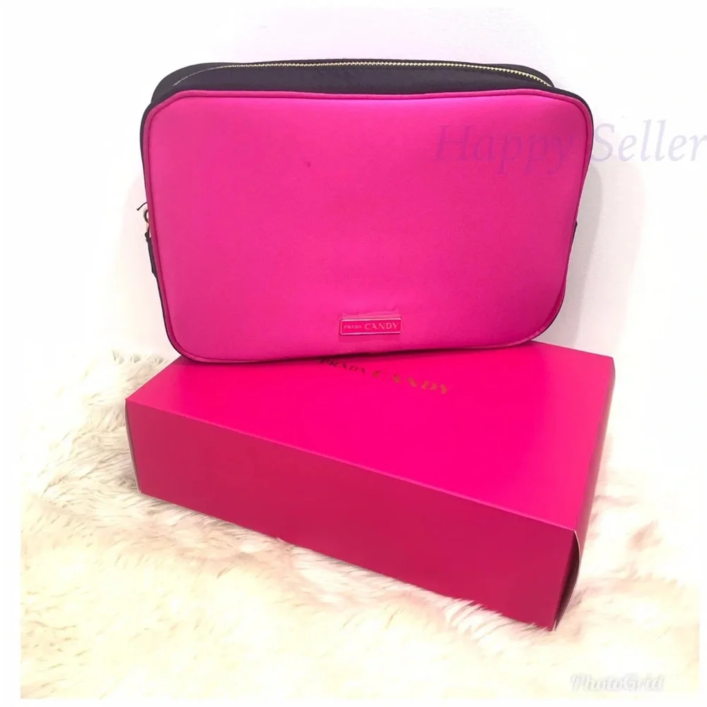 🎀Prada Vanity Case Candy Pink/Gold new - Picture 6 of 17